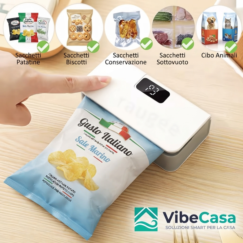 VibeCasa™ – Mini Sigillatore Magnetico Ricaricabile