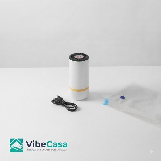 Pompa Elettrica per Sacchetti Sottovuoto VibeCasa™ – Ricaricabile USB