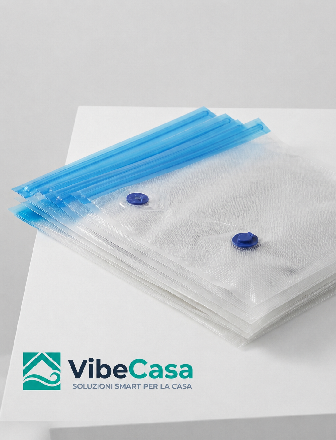 Set da 10 Sacchetti Ermetici Sottovuoto Riutilizzabili VibeCasa™ (28x26 cm)