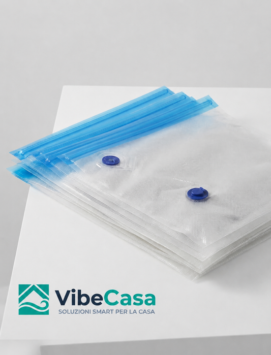 Set da 10 Sacchetti Ermetici Sottovuoto Riutilizzabili VibeCasa™ (28x26 cm)